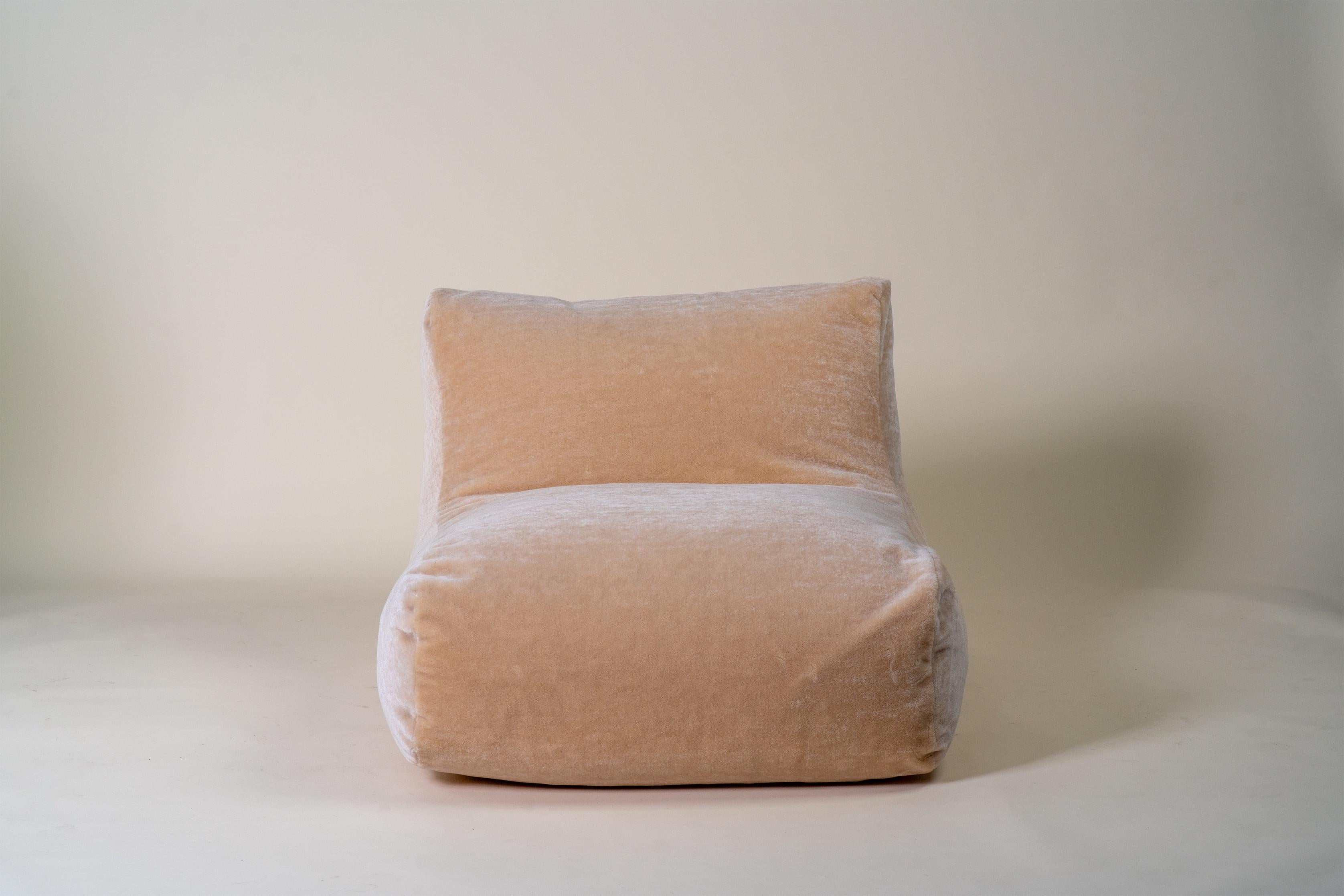 Modern Bag Chair in Velvet For Sale