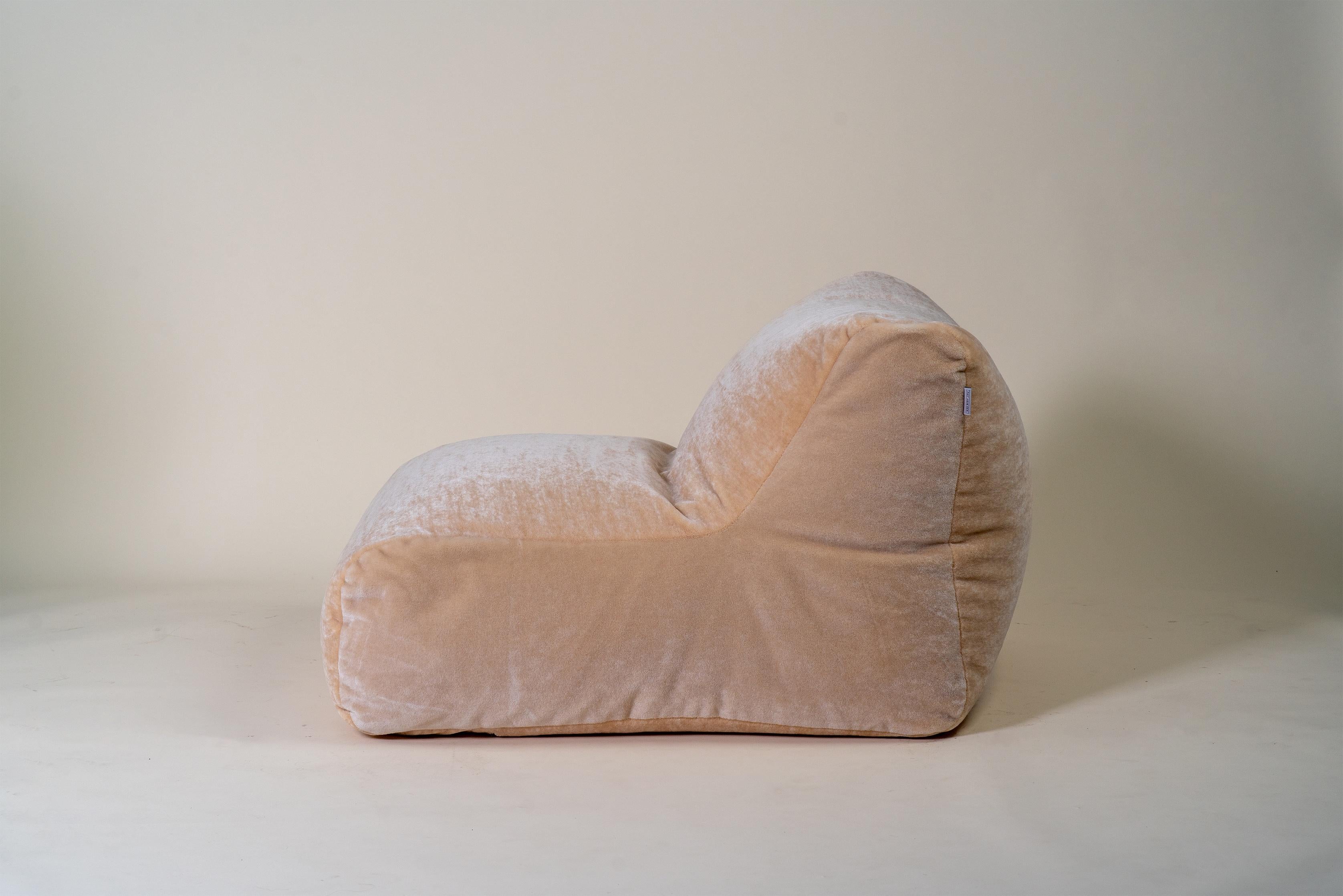 Dutch Bag Chair in Velvet For Sale
