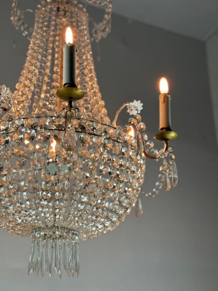 Lampadario Bag Of Pearls, cristalli tagliati Circa 1900 In condizioni buone in vendita a Honnelles, WHT