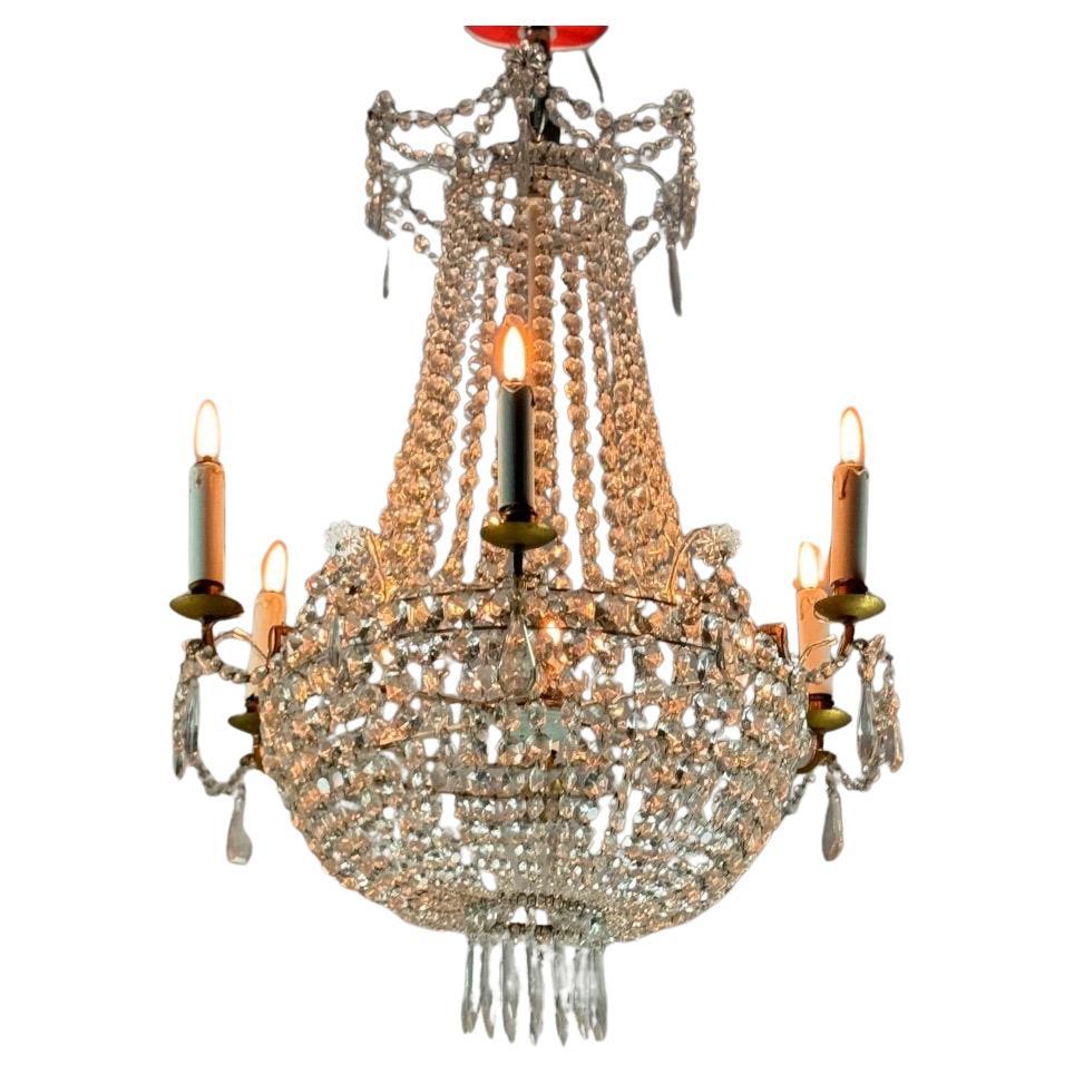 Bag Of Pearls chandelier, Cut crystals About 1900