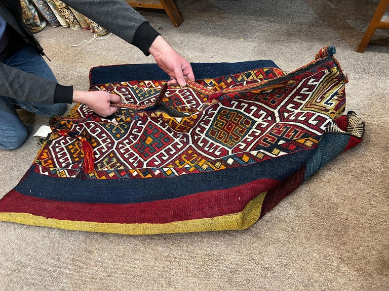 Sac Petit Sac Kilim Turc Fait Main En Laine - Multicolore - Vintage - Taille Small