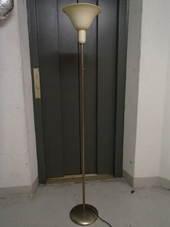 BAG Turgi Indi Floor Lamp Chrome and Withe Shade by Sigfried Giedion