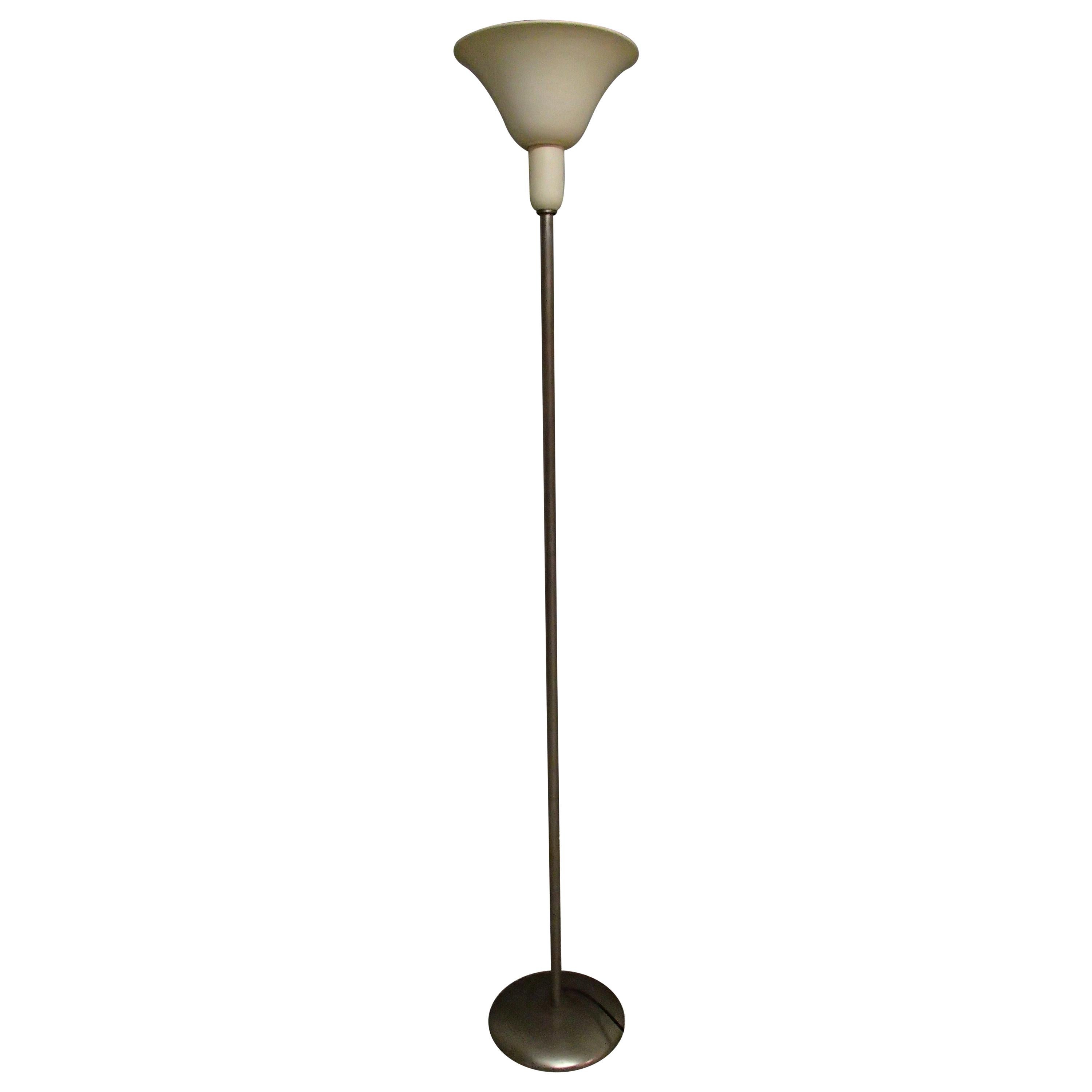 BAG Turgi Indi Floor Lamp Chrome and Withe Shade by Sigfried Giedion