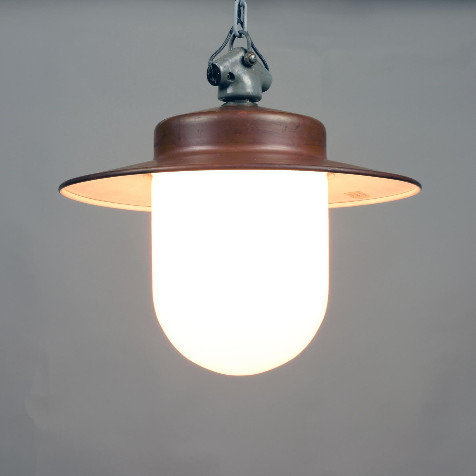 Swiss B.A.G. Turgi Industrial 1930s Bauhaus Pendant Lamp Attributed to Hin Bredendieck For Sale