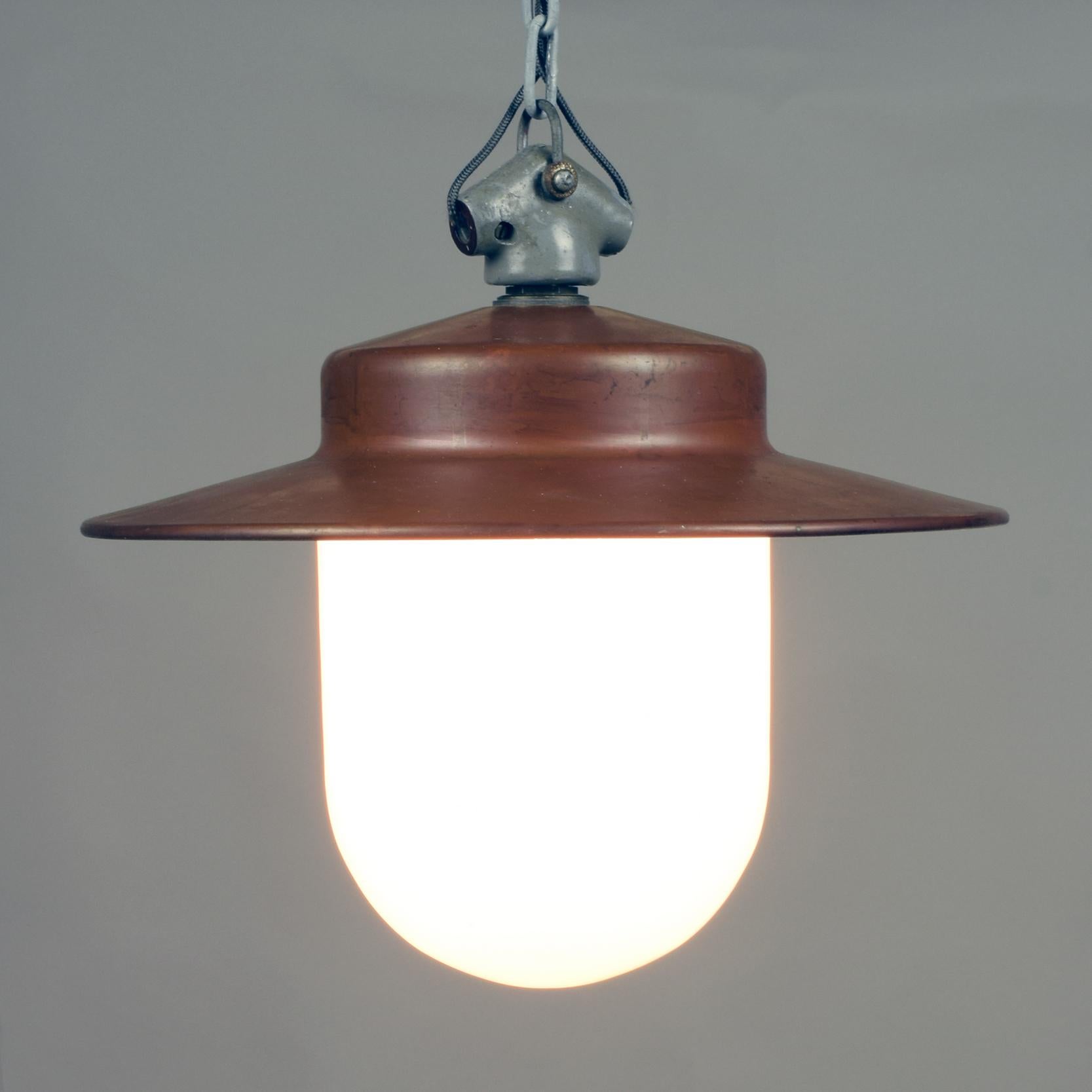 Molded B.A.G. Turgi Industrial 1930s Bauhaus Pendant Lamp Attributed to Hin Bredendieck For Sale