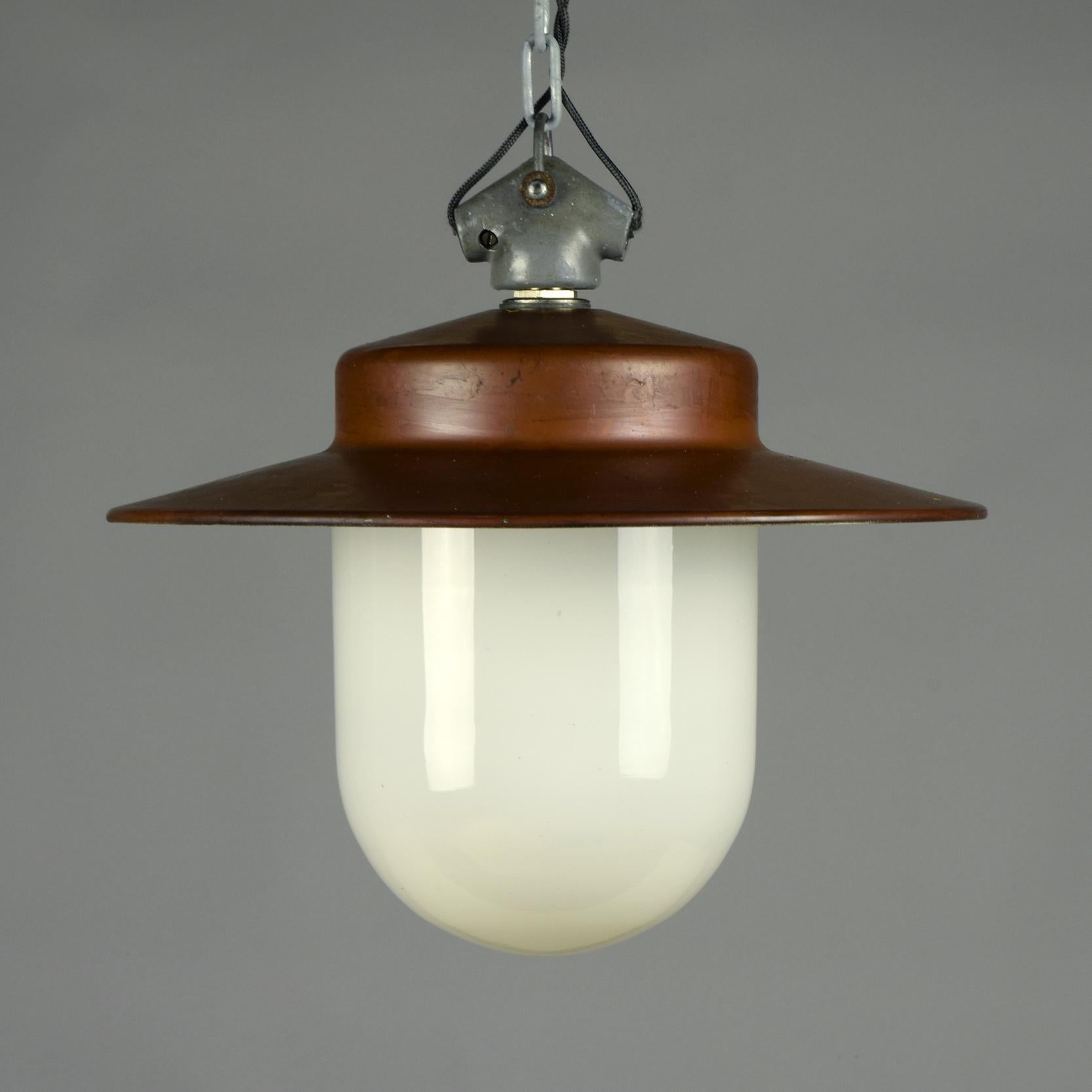 B.A.G. Turgi Industrial 1930s Bauhaus Pendant Lamp Attributed to Hin Bredendieck In Good Condition For Sale In London, GB