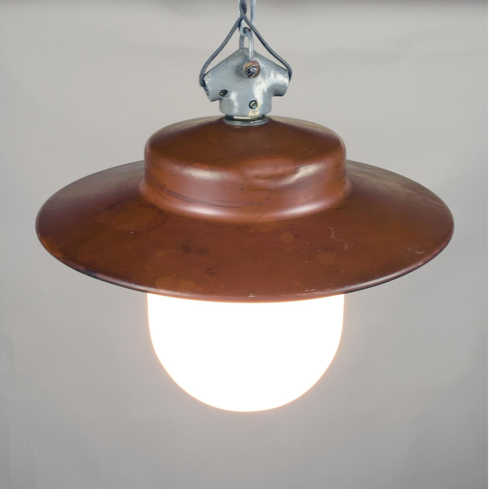 20th Century B.A.G. Turgi Industrial 1930s Bauhaus Pendant Lamp Attributed to Hin Bredendieck For Sale