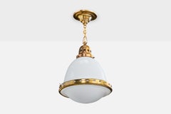 BAG Turgi, Lampada a sospensione, ottone, vetro, Svizzera, anni '20