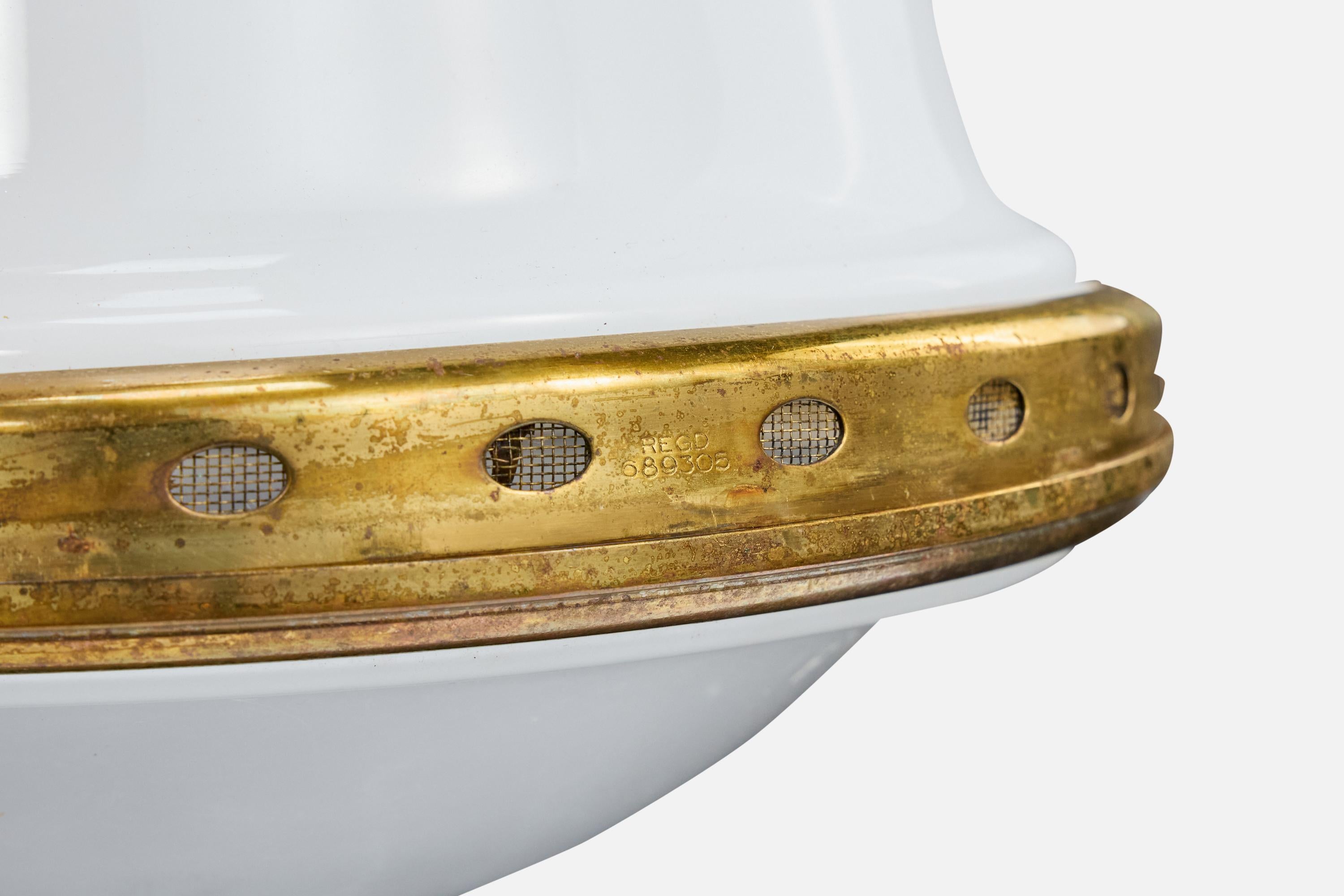 BAG Turgi, Lámpara colgante, Latón, Cristal, Suiza, años 20 en venta 1