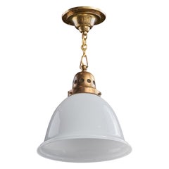Bag Turgi, Pendant Light, Brass, Glass, Switzerland, 1920s