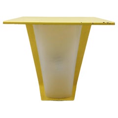 Retro Bag Turgi Yellow Metal and Plexiglass Wall Lamp, Italy 1950s