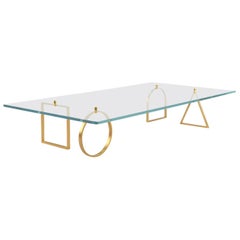 21st Century Bagatto Brass and Glass Contemporary Coffee Table by Ilaria Bianchi