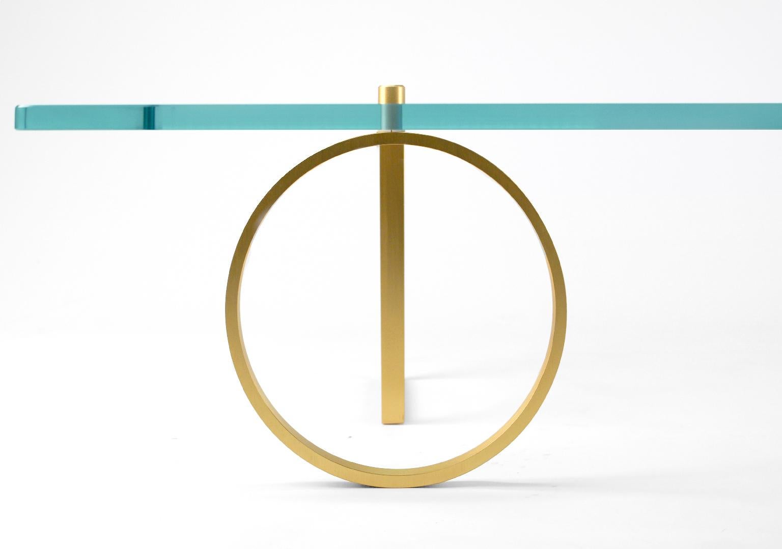 Tavolino contemporaneo Bagatto di Ilaria Bianchi del 21° secolo in ottone e vetro In condizioni Nuovo in vendita a Milan, IT