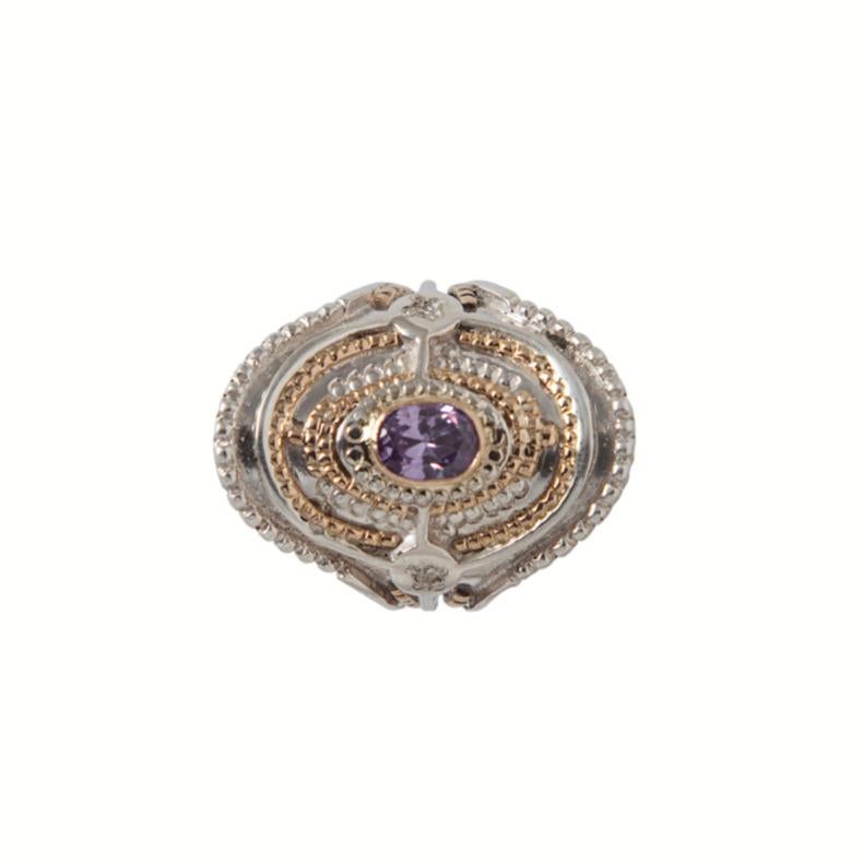 For Sale:  Bagdad Ring in Silver & Gold with Amethyst & Diamonds 2