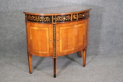 Baggia Inlaid Italian-Made Cherry and Ebony Demilune Directoire Style Commode