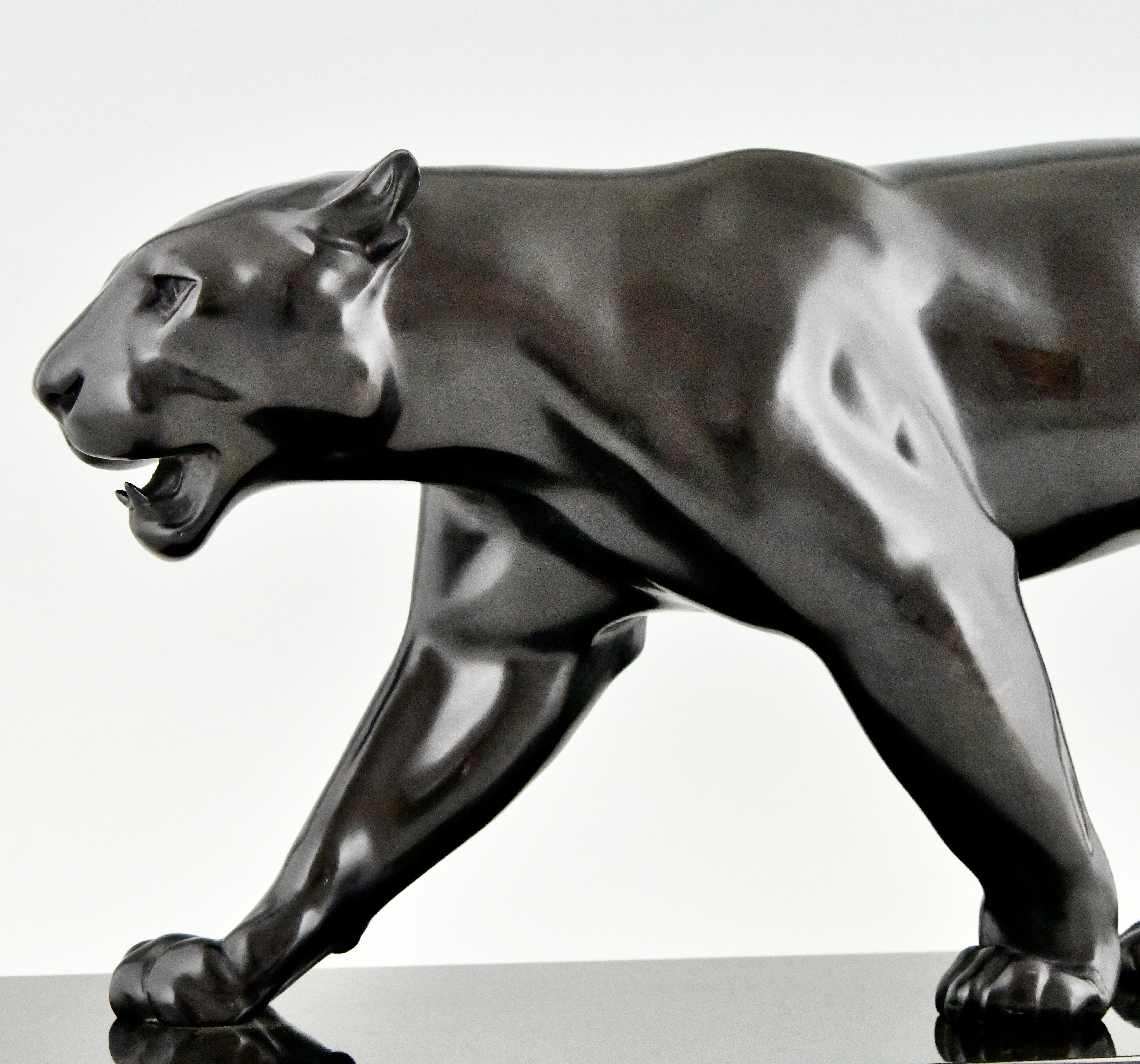 BAGHERA Scultura Art Deco Pantera Max Le Verrier Francia ORIGINALE 1930 in vendita 2