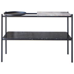 Bagnères Console Table Arabescato ‘White’ and Marquina ‘Black’ Marble / Metal