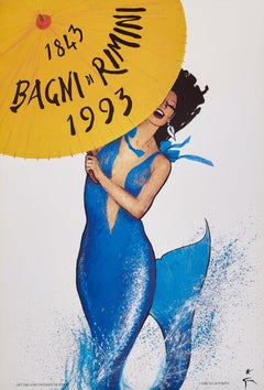 Affiche originale « Bagni di Rimini » de René Gruau, 1993