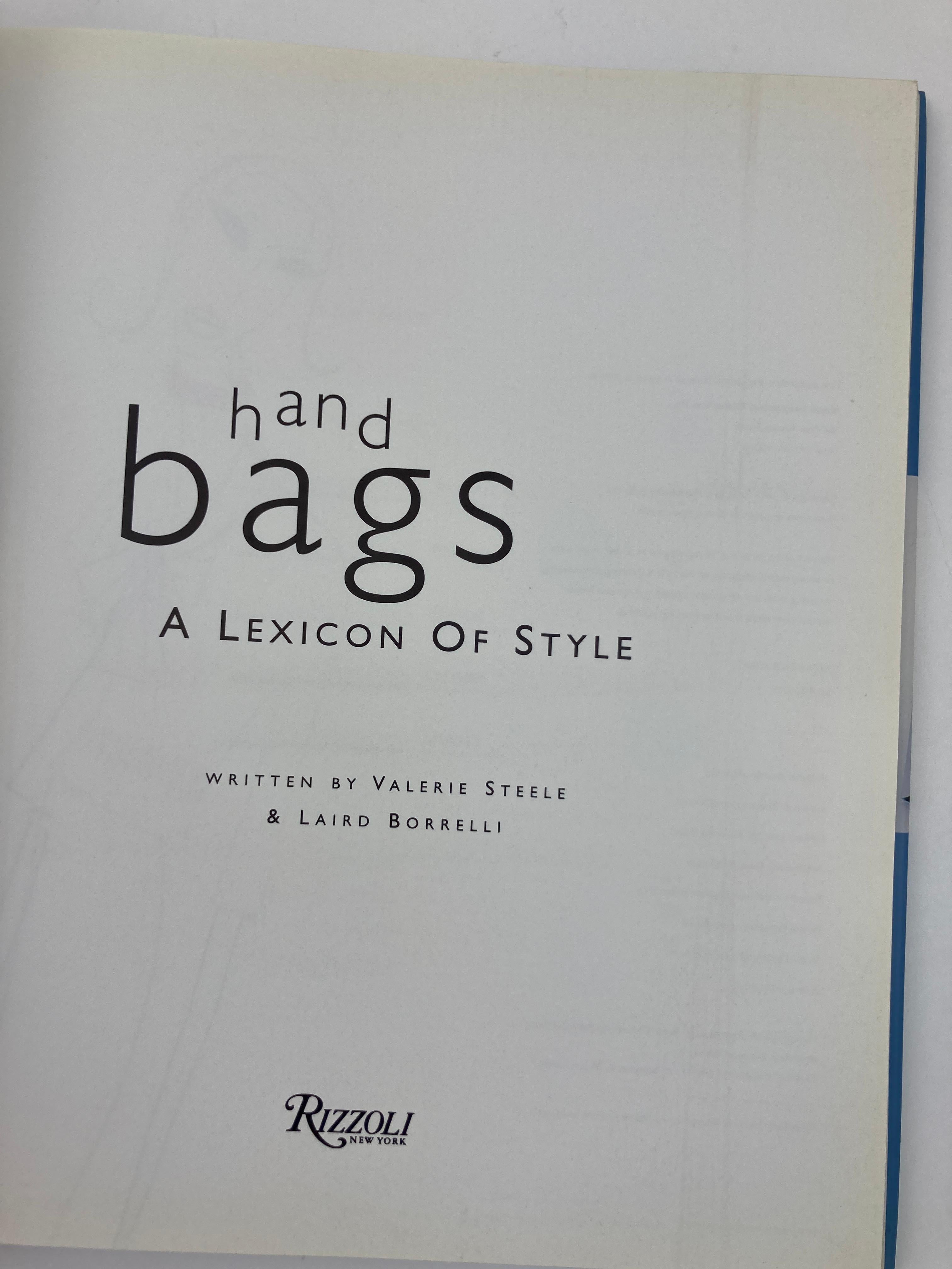 Sacs : A Lexicon of Style Valerie Steele, Laird Borrelli Livre à couverture rigide 1ère édition en vente 3