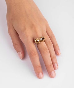 Bagues ancienne rétro en or et perles