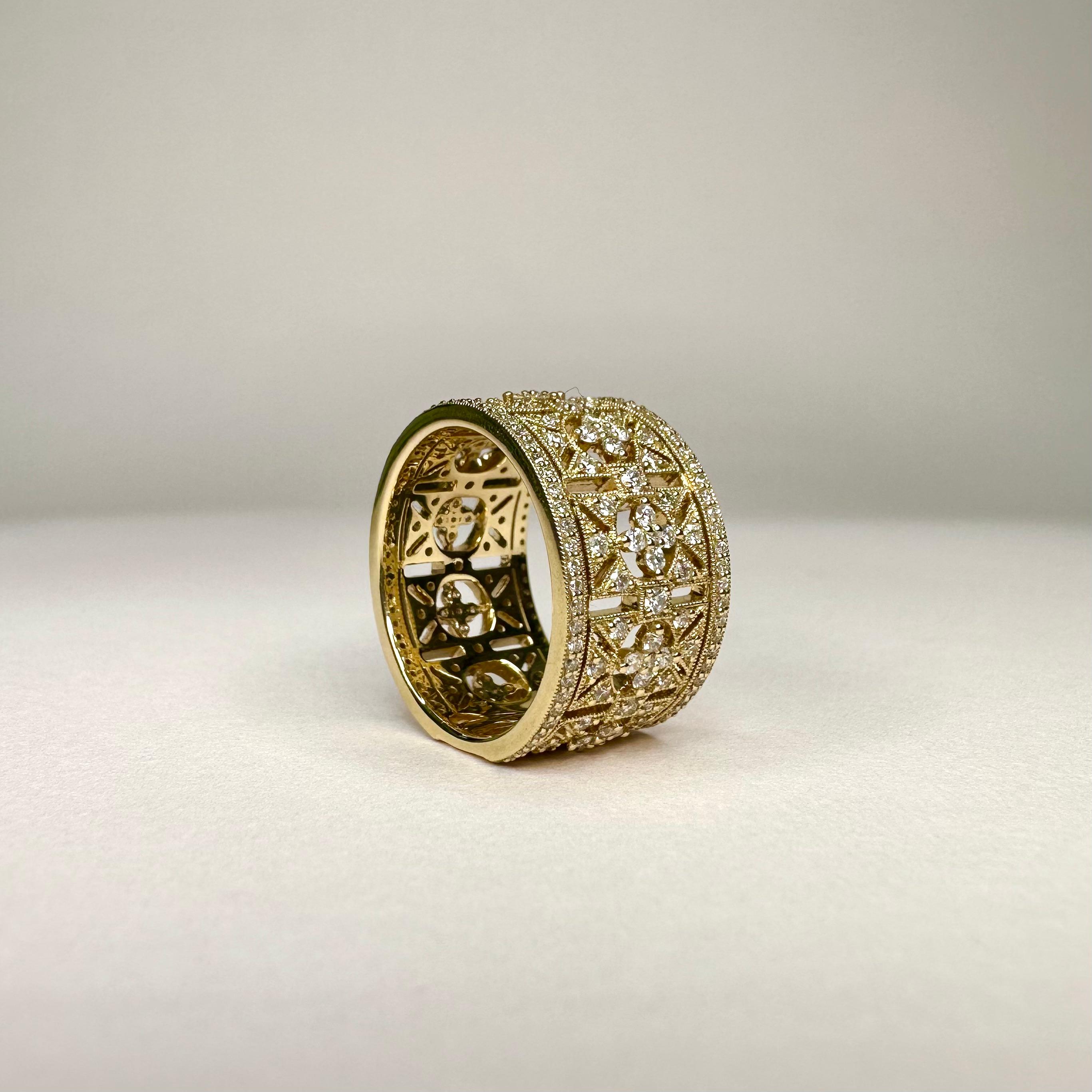 Im Angebot: 18 Karat Gelbgold Ring im Art-déco-Stil mit 1,19 Karat Diamanten () 4