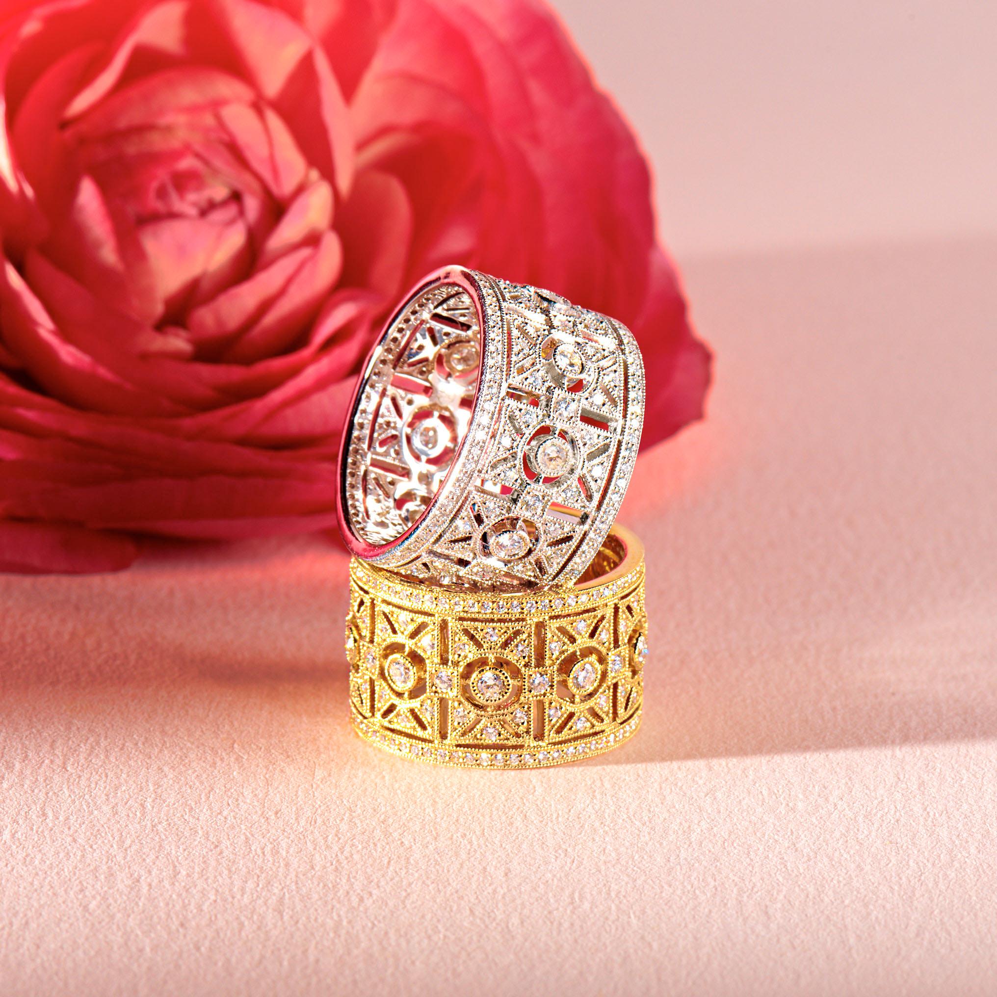 Im Angebot: 18 Karat Gelbgold Ring im Art-déco-Stil mit 1,19 Karat Diamanten () 6