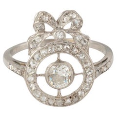 Bague Belle époque en platine et diamants