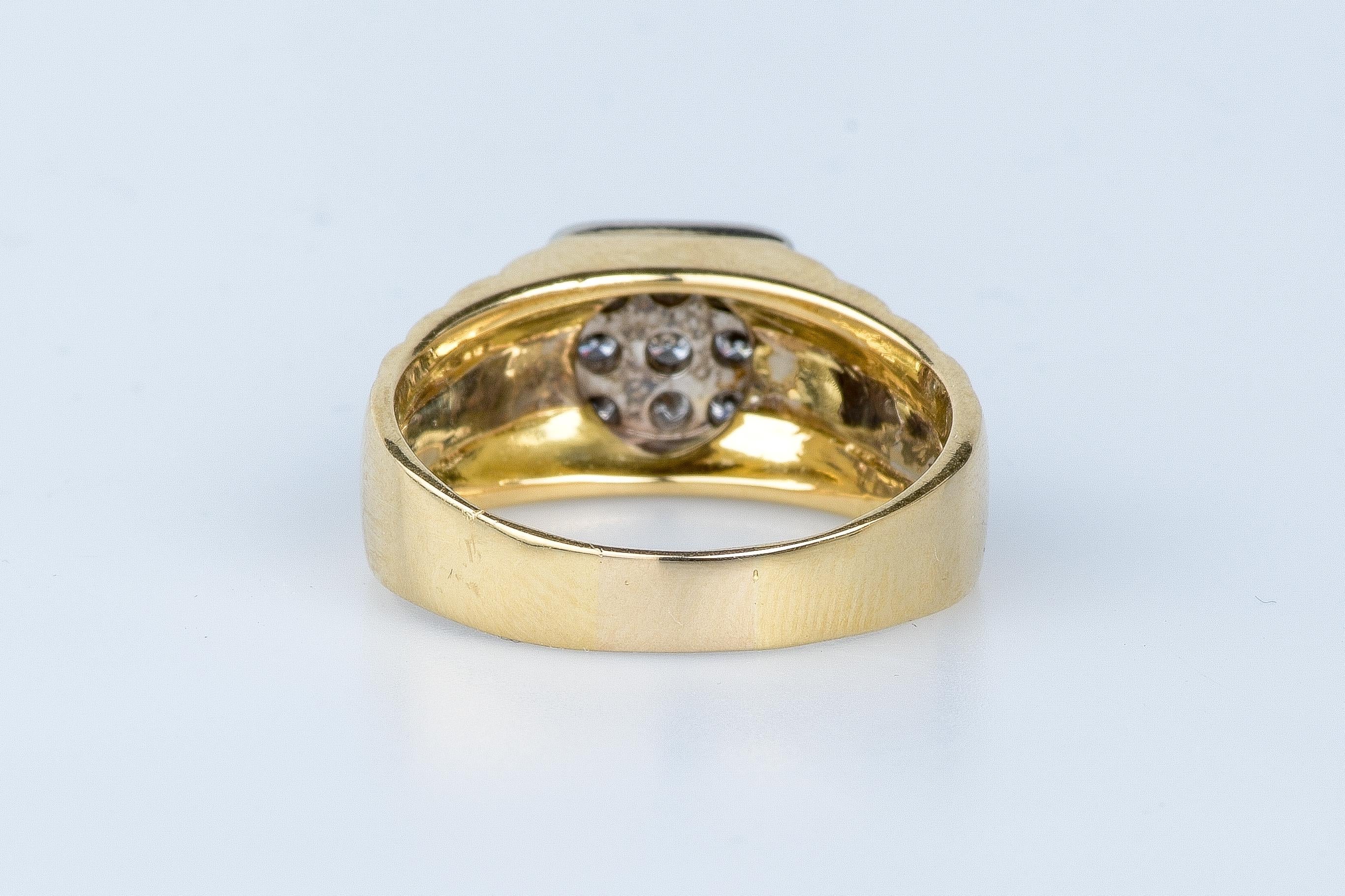 Bague chevalière bicolore en 18 cts For Sale 2