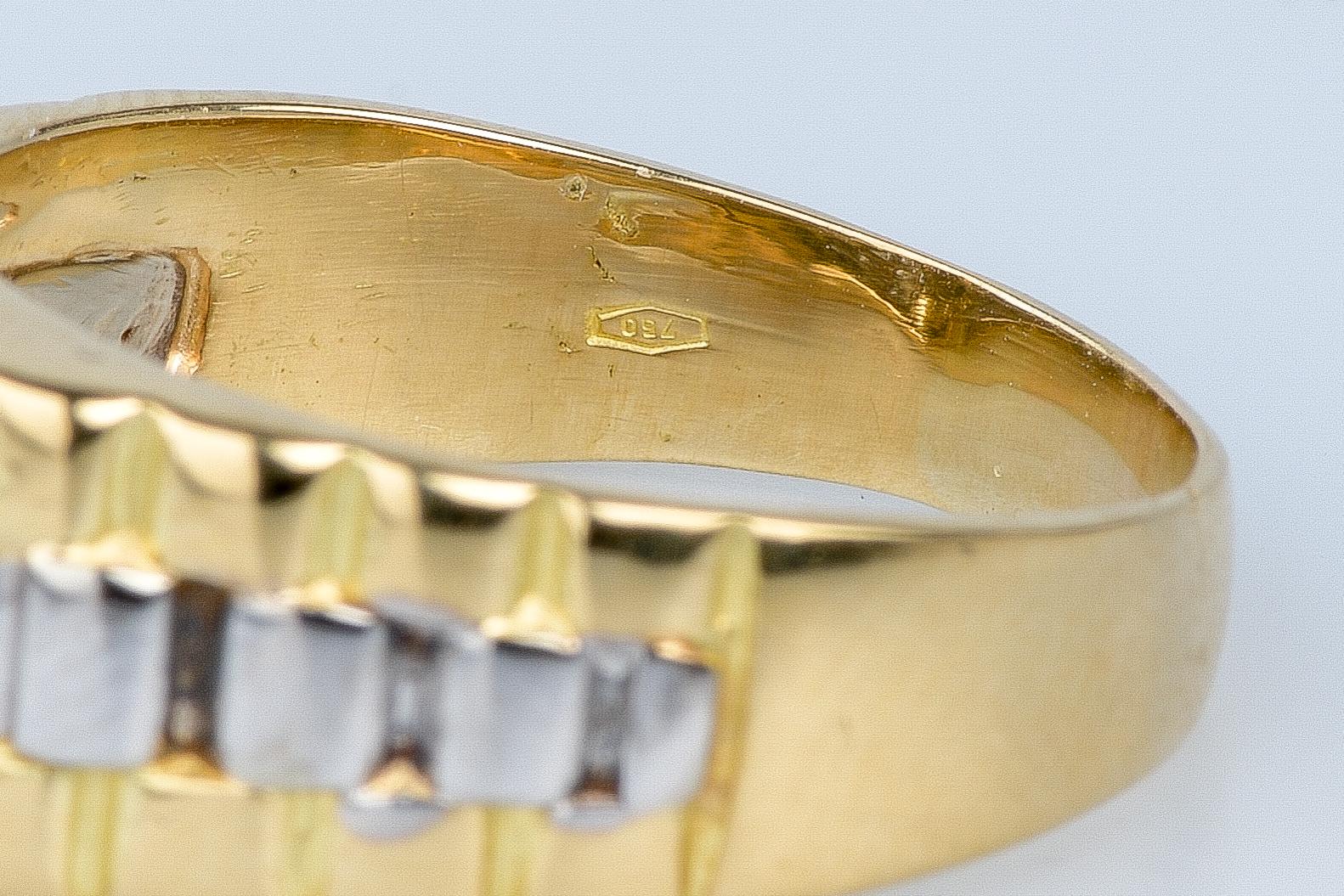 Bague chevalière bicolore en 18 cts For Sale 4