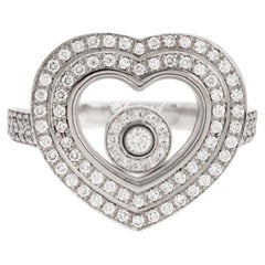 CHOPARD - Anello a cuore Happy Diamonds in oro bianco e diamanti
