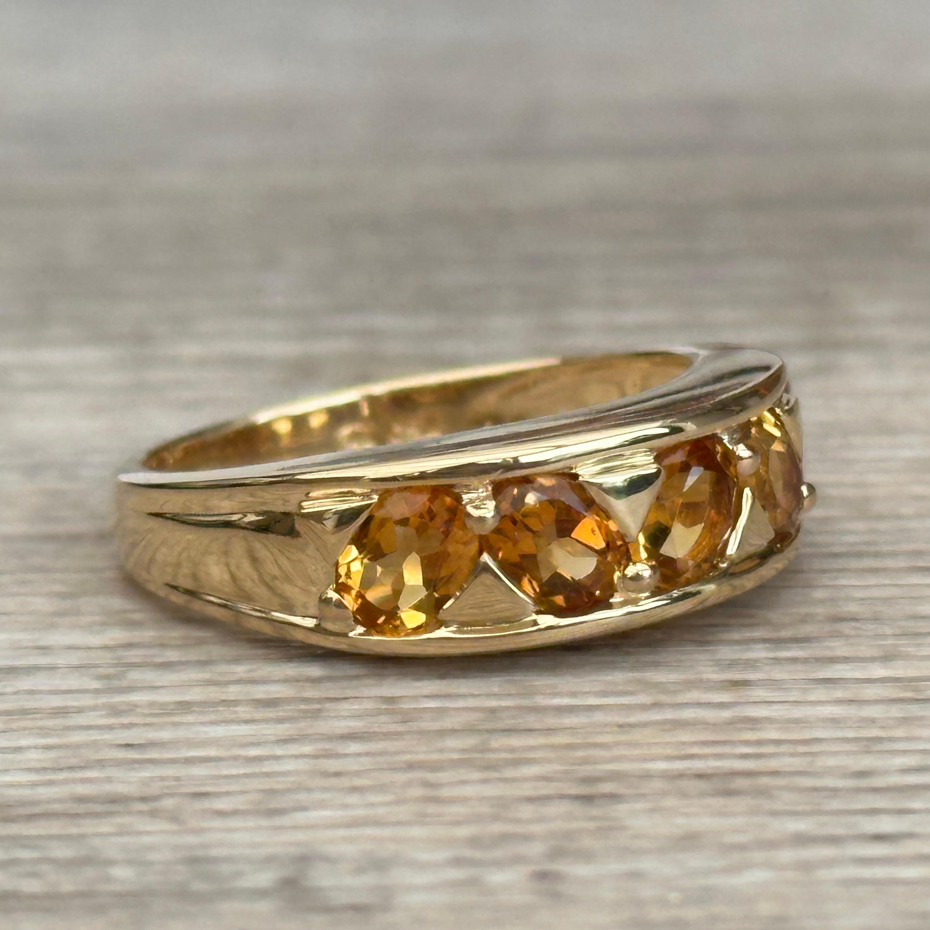 Bague citrines en or 18 carats In Excellent Condition For Sale In LILLE, FR