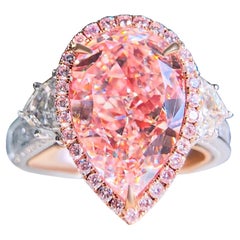 7,58ct Rose Brown Diamond Halo Cocktail Ring Internally Flawless GIA