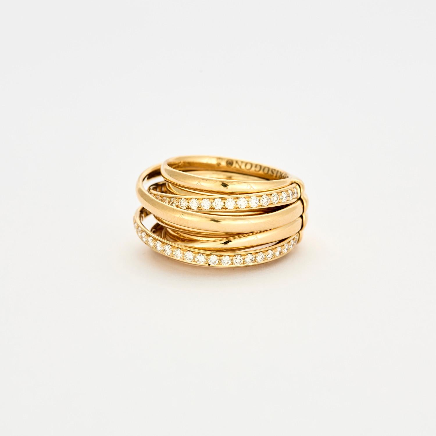 Taille brillant DE GRISGONO Bague Allegra en or jaune et diamants