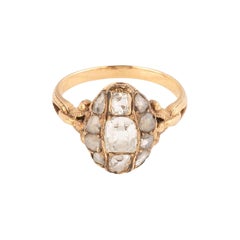 Bague de la fin du 18ème siècle, en or et diamants tailles table et rose