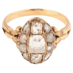 Bagues de la fin du 18ème siècle, en or et diamants tailles table et rose