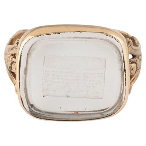 Bague du début du 19ème siècle en or 9 carats ornée d'une intaille sur verre