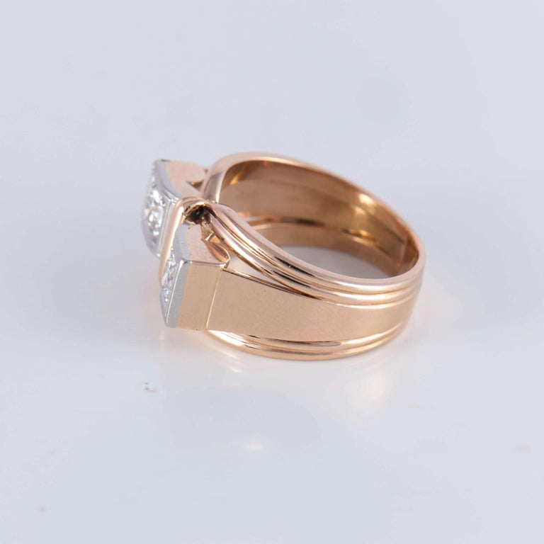 Bague En Or 18 Carats Sertie D'un Diamant - Occasion Nettoyée Et Repolie