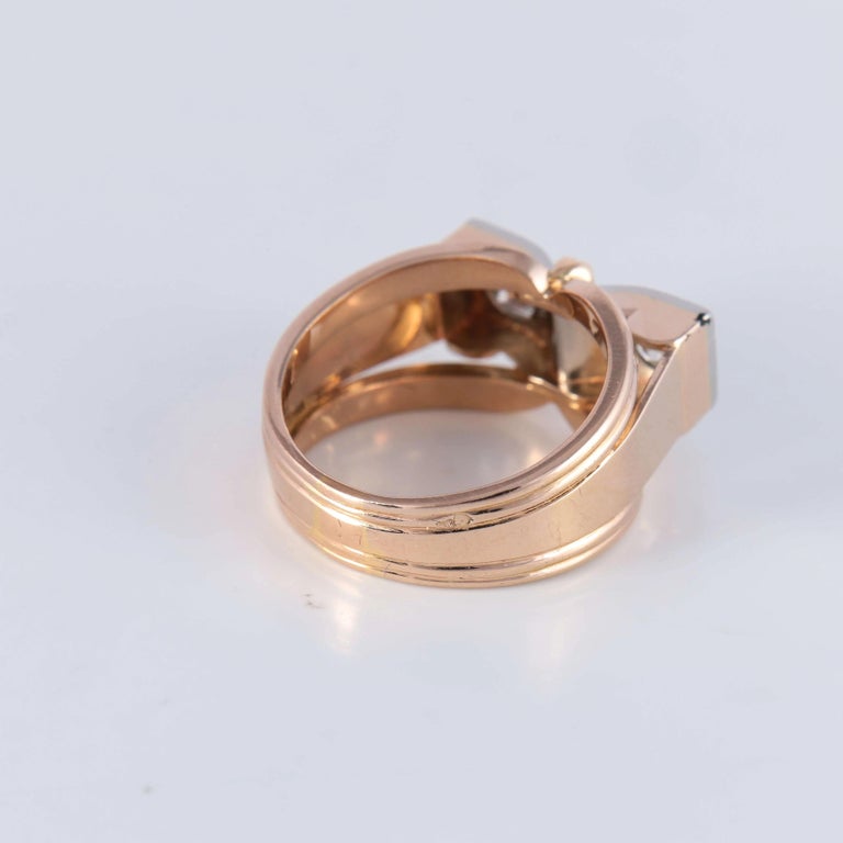 Bague Or Rose 18 Carats Sertie D'un Diamant - Taille 53, Qualité G