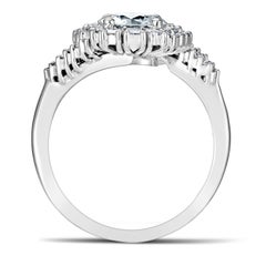 Art Deco Style 18k White Gold 0.90 Ct Diamond Ring Set With Taper Cut Diamonds