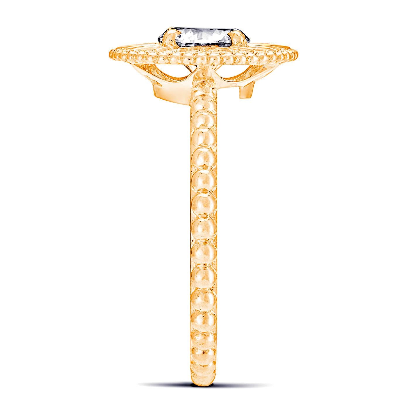 For Sale:  18k Yellow Gold Roi Soleil 0.50 Ct Diamond Ring set with 0.16 Cts of Diamonds 2