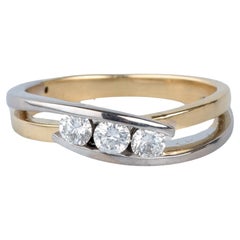 Bague en or jaune et blanc 18 cts