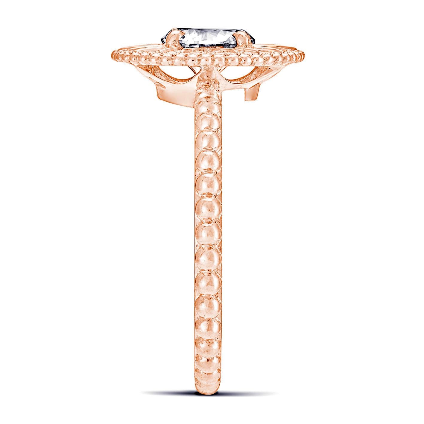 For Sale:  18k Rose Gold  Roi Soleil ring 0.7 Ct Diamond Ring set with 0.16 Cts of Diamonds 2