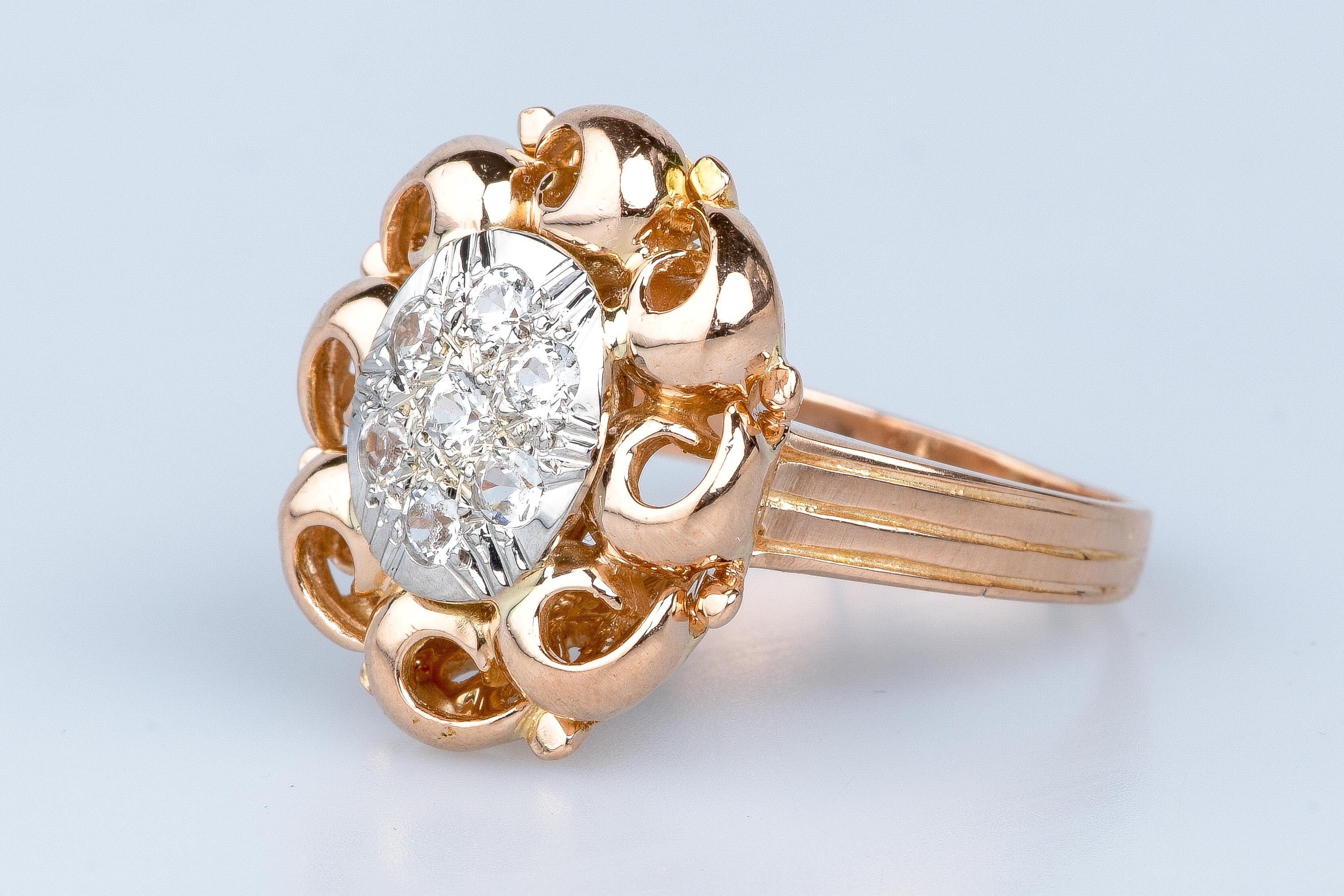 Bague en or rose 18 cts In Excellent Condition For Sale In Monte-Carlo, MC