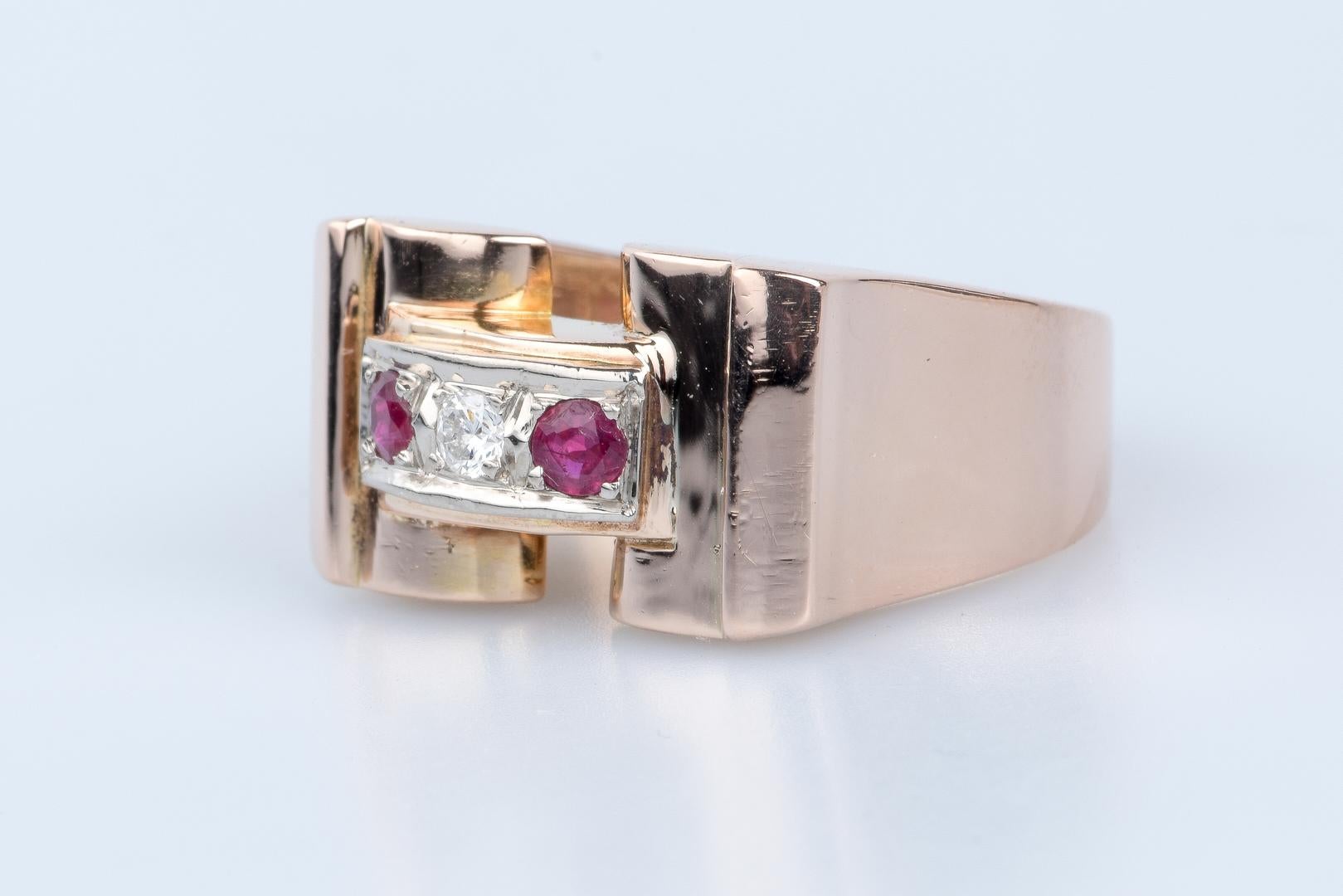 Bague en or rose 18 cts In Excellent Condition For Sale In Monte-Carlo, MC