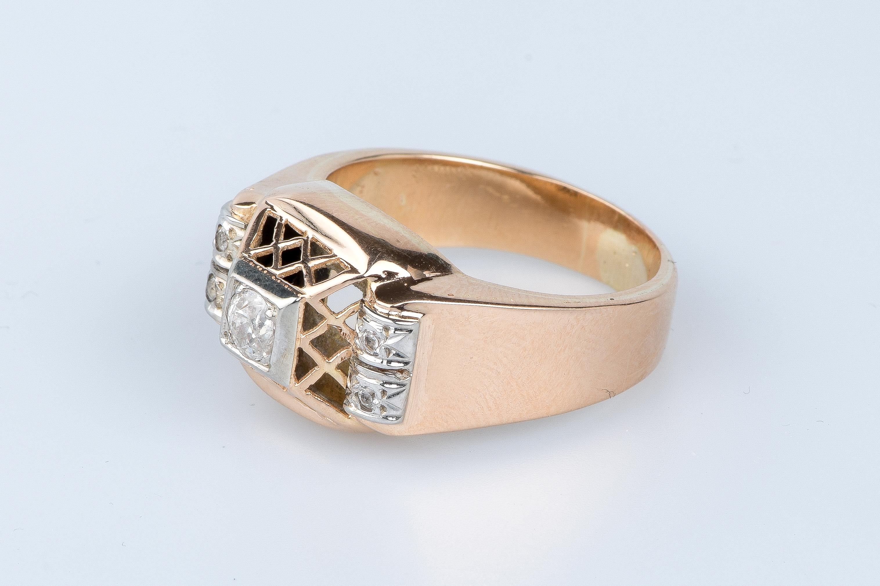 Bague en or rose 18 cts In Excellent Condition For Sale In Monte-Carlo, MC