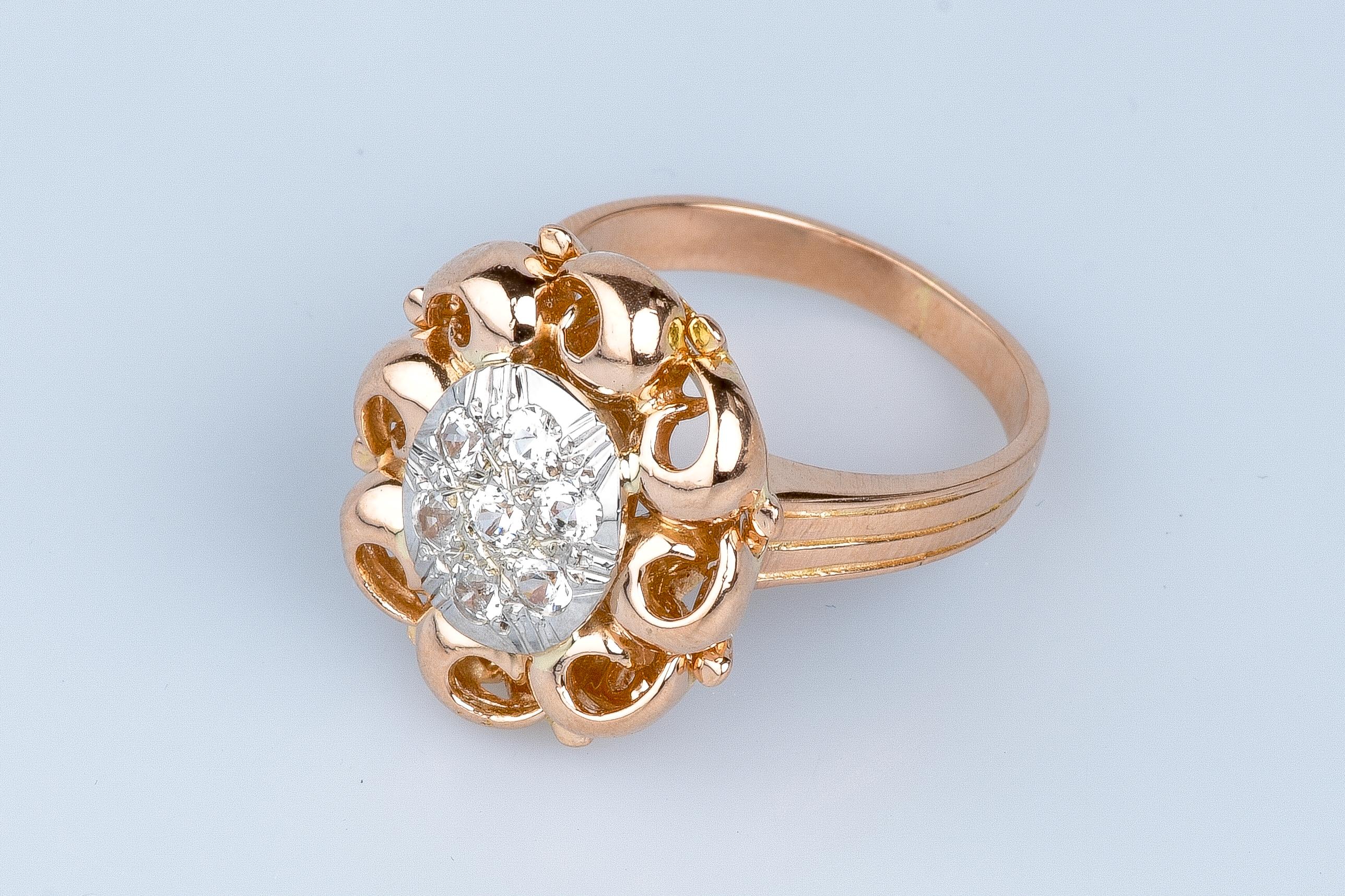 Women's Bague en or rose 18 cts For Sale