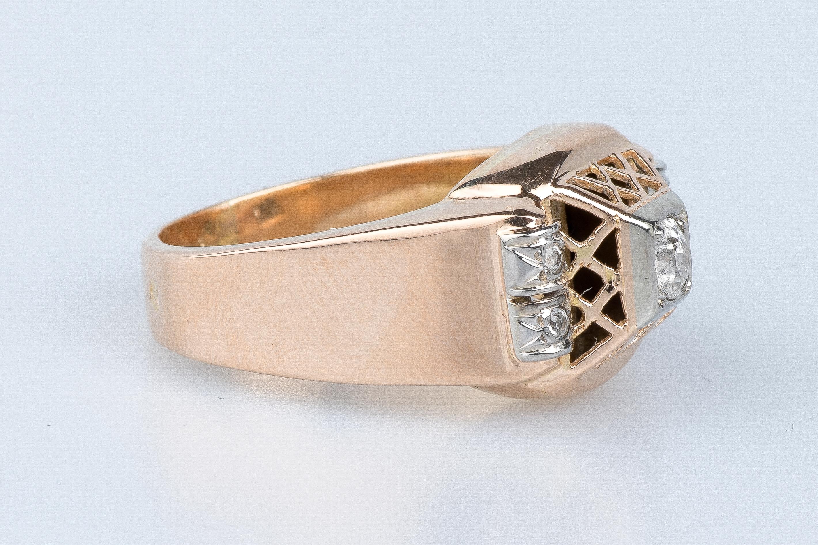 Women's or Men's Bague en or rose 18 cts For Sale