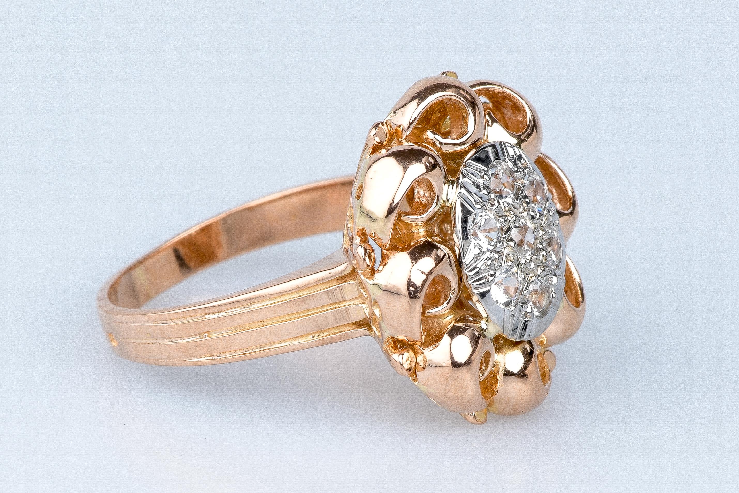 Bague en or rose 18 cts For Sale 1