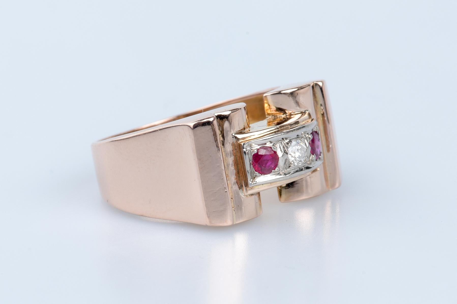 Bague en or rose 18 cts For Sale 1