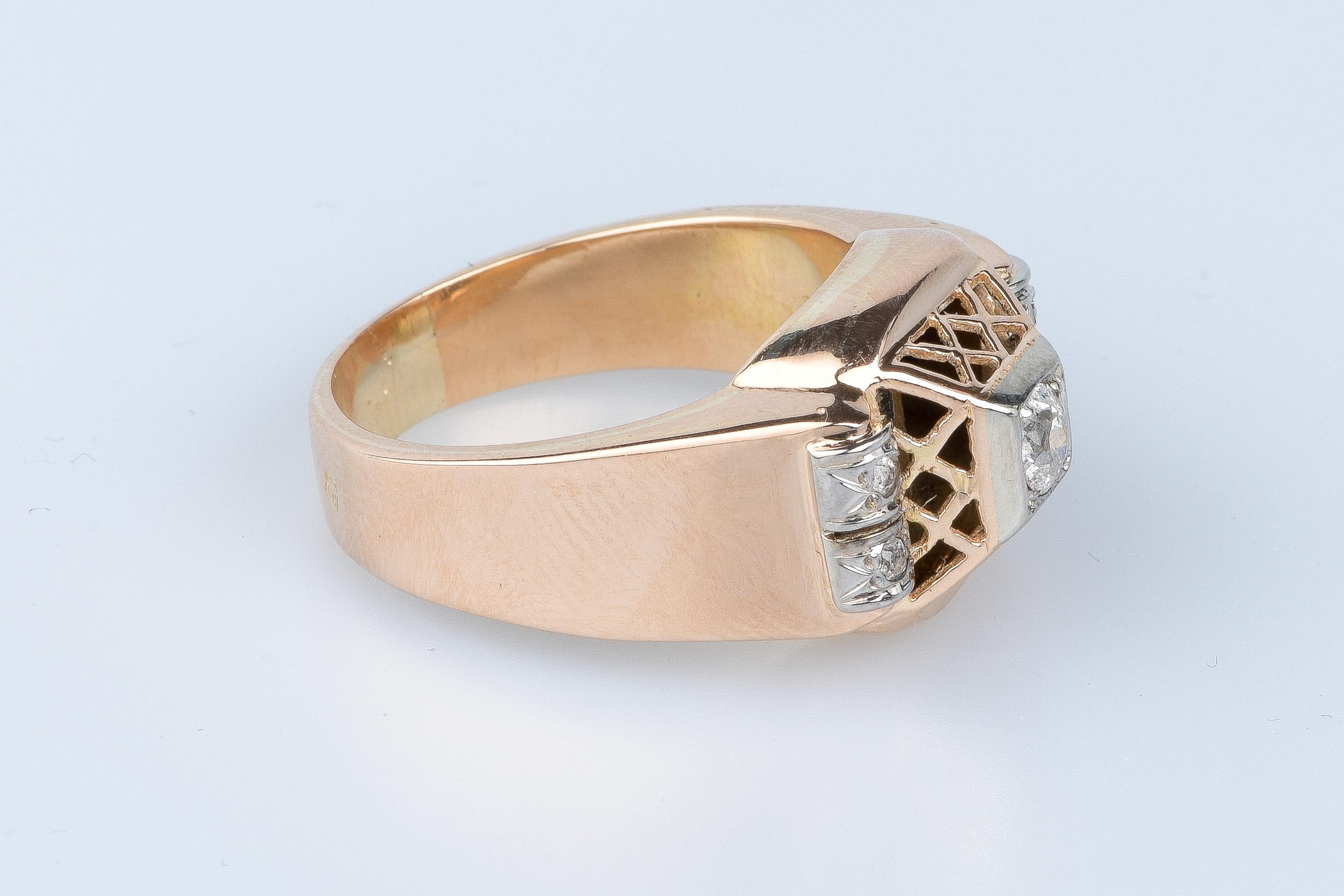 Bague en or rose 18 cts For Sale 1